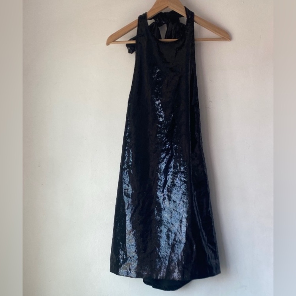 Zara L Shimmer Velvet Backless Dress - Picture 3 of 16